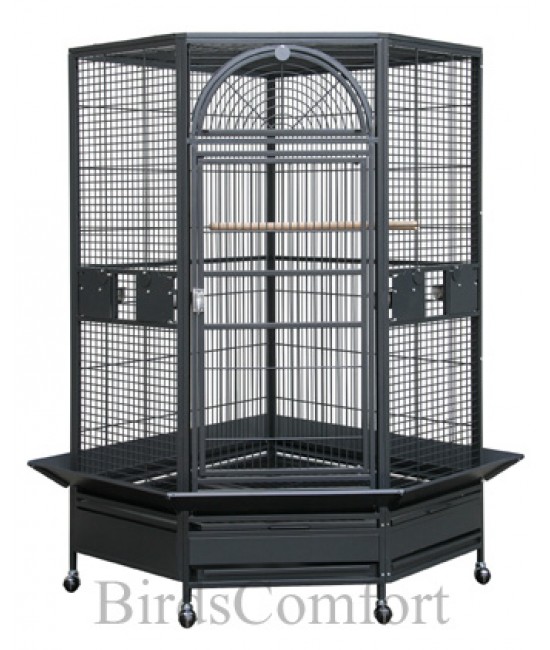 corner parrot cage