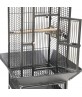 Open Play Top Parrot Bird Cage For Cockatiels, Parakeets, Conure, Lovebird - Black