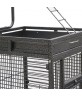 Open Play Top Parrot Bird Cage For Cockatiels, Parakeets, Conure, Lovebird - Black